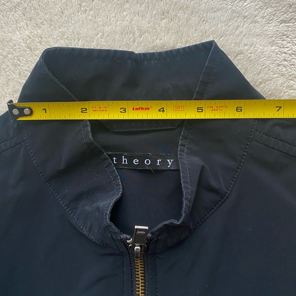 Theory Zip-Front Bomber Jacket Black Nylon - Picture 9 of 13